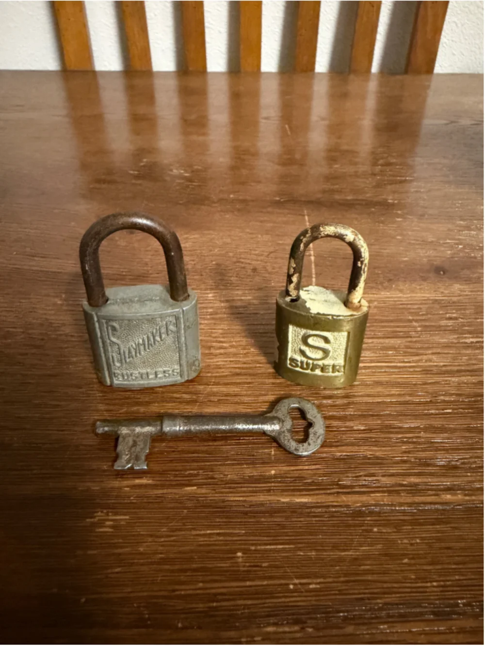 Vintage Padlock Lot Slaymaker Rustless Made in USA S Super Brass Padlock Antique